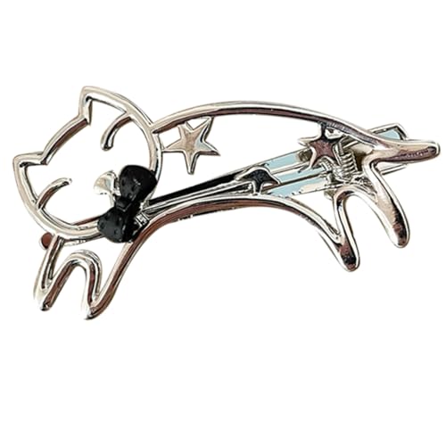 Y2K Haarspange in Herzform, silberfarben, für Damen und Mädchen, Punk-Stil von KADSXIYA