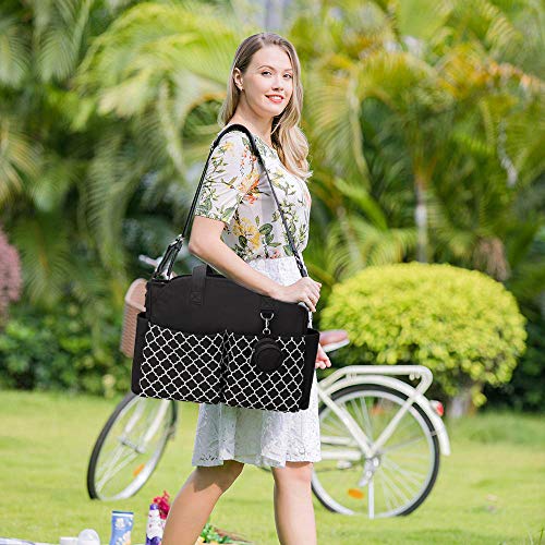 Baby-Wickeltasche Schultergurt und Tragbar Wasserdicht und Große Kapazität für Mütte（Schwarz） von KADUNDI