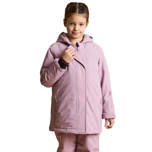 KADVA Kinder Skijacke mit Kapuze SKIRO JACKET JR in Rosa Größe 110 cm Wasser- und winddicht mit Kapuze Reißverschlusstaschen Klettverschluss Verstellbare Ärmelbündchen mit reflektierenden Elementen von KADVA