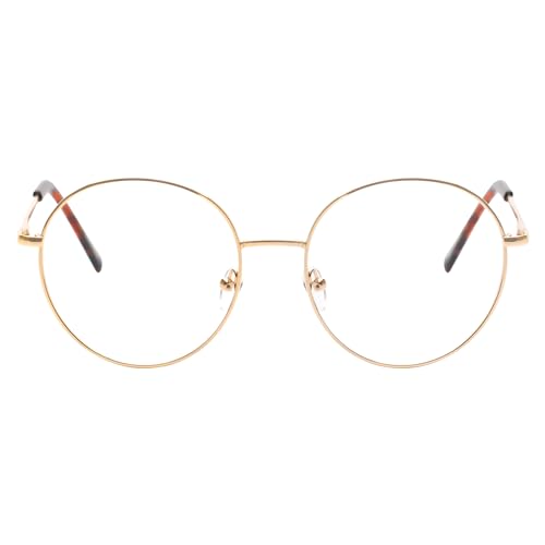 KAEOISFU Groß Retro Runde Lesebrille 3,5 für Männer Frauen, Metall Rahmen Anti-Blaulicht Computerlesegerät mit Federscharnieren, Robuste Anti-Ermüdung der Augen Gross Lese Brille von KAEOISFU