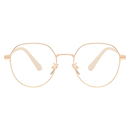 KAEOISFU Retro Ovalem Metall Gold Rahmen Lesebrille 2 5 Dioptrien für Damen und Herren, Modischer Roud Blaulichtfilter Computer Lesebrillen von KAEOISFU