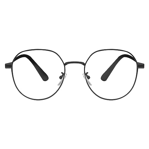 KAEOISFU Retro Ovalem Metall Schwarz Rahmen Lesebrille 2 5 Dioptrien für Damen und Herren, Modischer Roud Blaulichtfilter Computer Lesebrillen von KAEOISFU