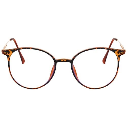 KAEOISFU Superleicht Oval Rahmen Lesebrille Damen Herren 3,0, Runden Blaulichtfilter Computerbrille Lesebrillen, Retro-Runde Computer Lesebrillen mit Sehstärke von KAEOISFU