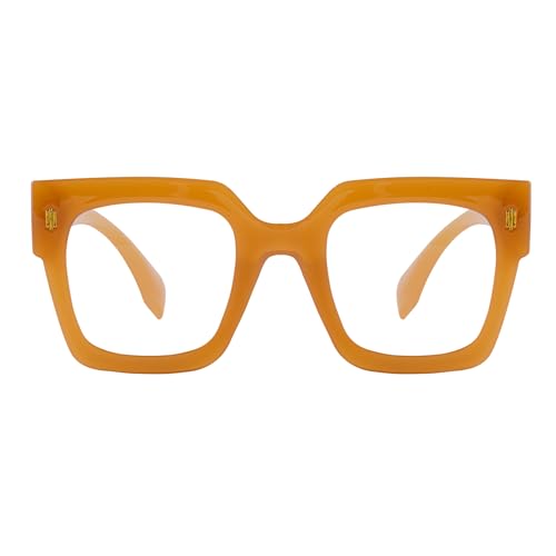 KAEOISFU Übergroße Dicker Rahmen Lesebrille Für Herren und Damen, Stilvoll Große Anti-Blaulicht-Presbyopie-Brille, Mode Unzerbrechlich Rahmen Reading Glasses Anti-Augenermüdung Lesebrillen von KAEOISFU