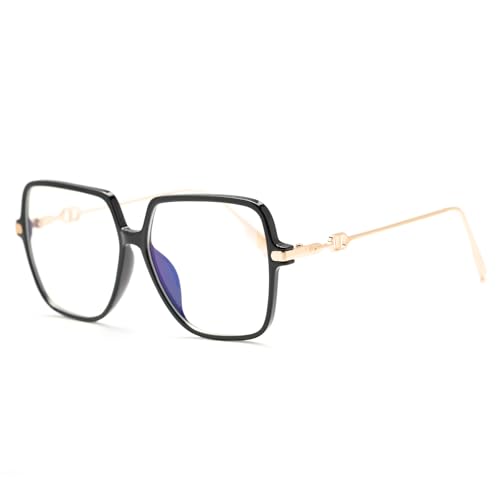 KAEOISFU Übergroße Quadratische Lesebrillefür Männer und Frauen, Damen Mode Blaulicht Blockierende Computer Lesebrille, Geeignet für Menschen mit Großen Gesichtern von KAEOISFU