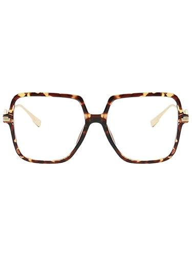 KAEOISFU Übergroße Quadratische Lesebrillefür Männer und Frauen, Damen Mode Blaulicht Blockierende Computer Lesebrille, Geeignet für Menschen mit Großen Gesichtern von KAEOISFU