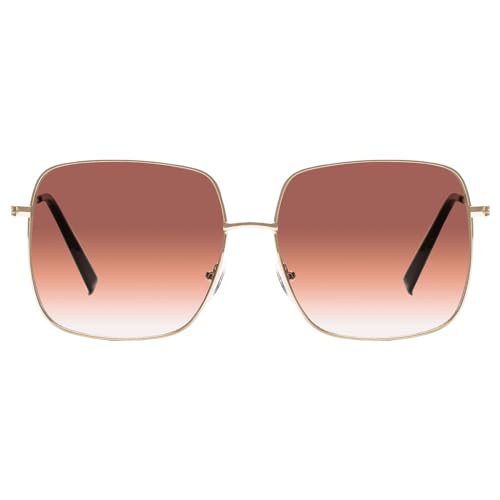 KAEOISFU Übergroße Quadratische Lesesonnenbrille aus Metall für Damen, Große UV400 Getönte Sonnen-Leser, Modische Anti-UV-Sonnenbrille mit Gross Rahmen von KAEOISFU