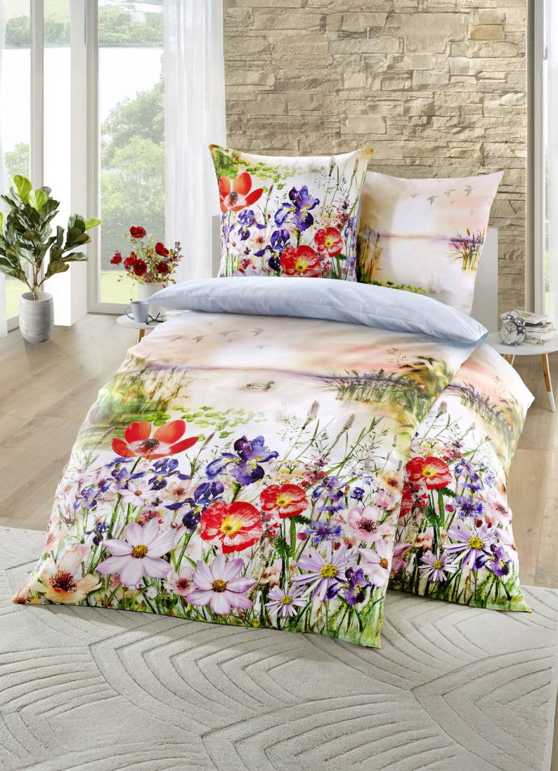 Bettwäsche-Garnitur mit Wende-Kissenbezug, Größe 111 (40x80 cm + 135x200 cm), Bunt von KAEPPEL