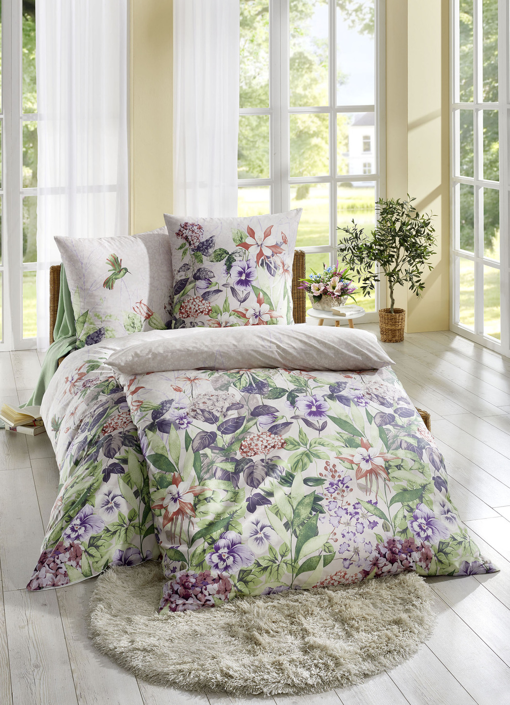 Renforcé Bettwäsche-Garnitur von Kaeppel, Größe 112 (80/80 cm + 135/200 cm), Rosa von KAEPPEL