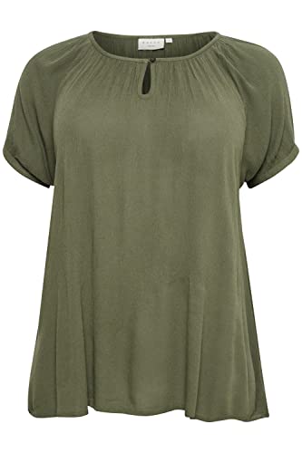 KAFFE CURVE Kurzarm-Bluse KCami Bluse Große Größen Damen Kurzarm Rundhals Plus Size Shirt Grape Leaf 48 von KAFFE CURVE