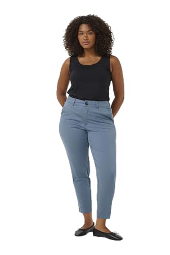KAFFE CURVE Casual Hose KCleana Damen Hose Slim Fit Große Größen Casual Chino Stoffhose 50, Bering Sea 50 von KAFFE CURVE