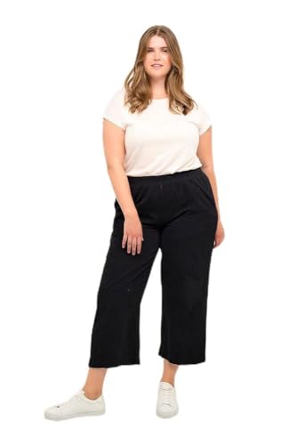 KAFFE CURVE Casual Hose KCnana Damen Große Größen Hose Culotte 3/4 Weite Culottehose 54, Black Deep 54 von KAFFE CURVE