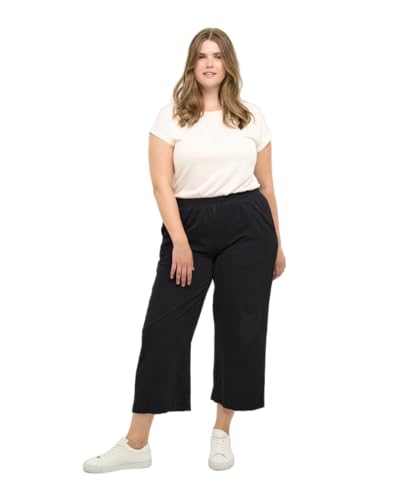 KAFFE CURVE Casual Hose KCnana Damen Große Größen Hose Culotte 3/4 Weite Culottehose 48, Black Deep 48 von KAFFE CURVE