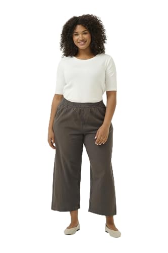 KAFFE CURVE Casual Hose KCnana Damen Große Größen Hose Culotte 3/4 Weite Culottehose 44, Black Oyster 44 KAFFE CURVE Casual Hose KCnana Damen Große Größen Hose Culotte 3/4 Weite Culottehose 44, Black Oyster 44 von KAFFE CURVE