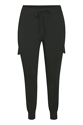 KAFFE CURVE Damen Hose Casual Cargohose Große Größen Jogginghose Damen Hose Casual Cargohose Große Größen Jogginghose Black Deep S von KAFFE CURVE