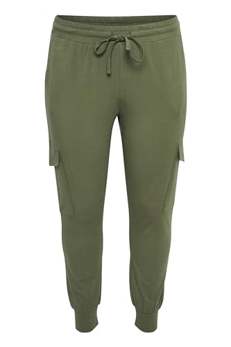 KAFFE CURVE Casual Hose KCsine Damen Hose Casual Cargohose Große Größen Jogginghose L, Grape Leaf L von KAFFE CURVE