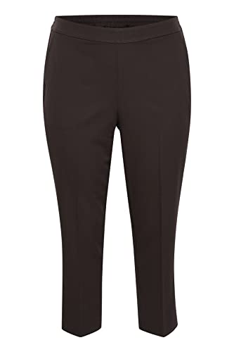 Kaffe Curve Damen Hose Plus Size Tailored Elastic Waist Cropped Suit Pants, Java, 42/L von KAFFE CURVE