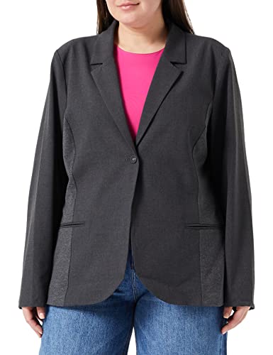 Kaffe Curve Damen KCjia Blazer, Dark Grey Melange, 50 von KAFFE CURVE