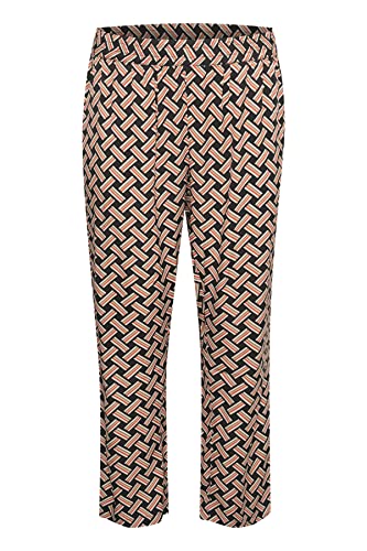 Kaffe Curve Damen KCqing Pants Freizeithosen, Black, Orange Grafic Print, 70 Größen von KAFFE CURVE