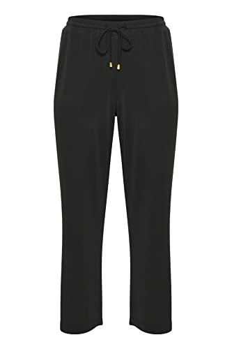 KAFFE CURVE Damen Plus Size Hose Joggers Jersey Loose Elastic Wide Pants, Black Deep, S Grande Taille von KAFFE CURVE