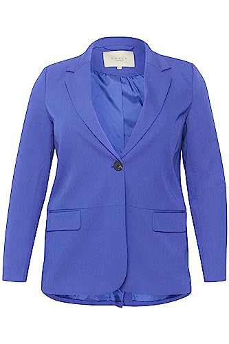 KAFFE CURVE Damen Plus Size Lange Ärmel Single Button Front Taschen Blazer, Clematis Blue, 52 Größen von KAFFE CURVE