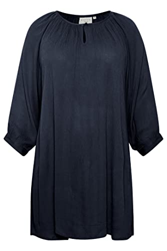 KAFFE CURVE Tunika KCami Damen Tunika 3/4 Arm Casual Rundhals Shirt Große Großen 46, Midnight Marine von KAFFE CURVE