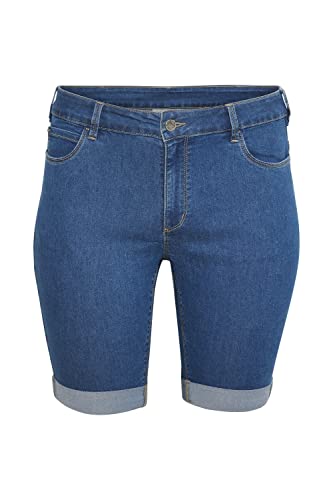 KAFFE CURVE Jeansshorts KCvicka Kaffe Damen Jeansshorts Denim Shorts Große Größen Damenkleidung Medium Blue Washed Denim 48 von KAFFE CURVE