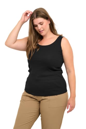 KAFFE CURVE Jerseytop KCcarina Damen Tank Top Ärmellos Jerseytop Sommer Shirt U Ausschnitt Große Größen Black Deep S von KAFFE CURVE
