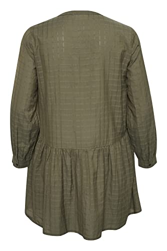 KAFFE CURVE KCfelia Shirt Tunic Damen Tunika Langarm V-Ausschnitt Tunikakleid Große Größen Grape Leaf 46 von KAFFE CURVE