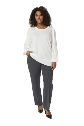 KAFFE CURVE KClini Knit Pullover Damen Strickpullover Rundhals Langarm Pulli Sweater Große Größen Chalk L von KAFFE CURVE