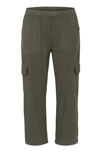 KAFFE CURVE Casual Hose KCnana Damen Hose Cargo Sweathose Casual Cargohose Große Größen 52, Grape Leaf 52 von KAFFE CURVE
