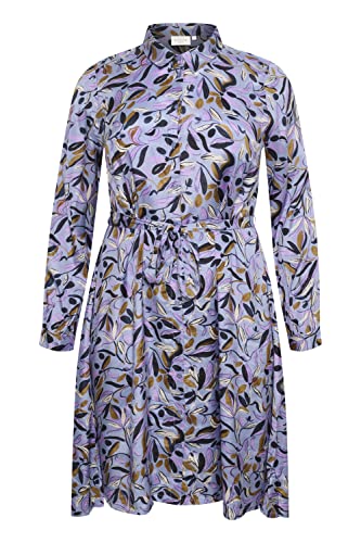 KAFFE CURVE Kleid KCfina 44, Blue Painted Leafs 44 von KAFFE CURVE