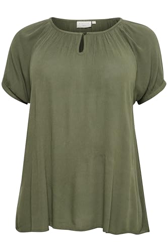 KAFFE CURVE Kurzarm-Bluse KCami Bluse Große Größen Damen Kurzarm Rundhals Plus Size Shirt 44, Grape Leaf von KAFFE CURVE