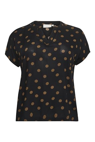 KAFFE CURVE Kurzarm-Bluse KCanny Black with Mustang Dot 54 von KAFFE CURVE