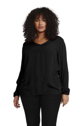 Kaffe Curve Damen Women's Plus Size Long Sleeves V-Neck Blouse, Black deep, 50 von KAFFE CURVE