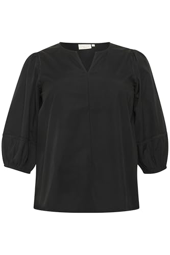 KAFFE CURVE Langarm-Bluse KClilje 44, Black Deep 44 von KAFFE CURVE