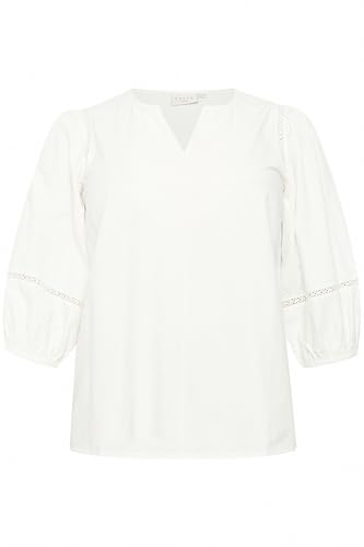 KAFFE CURVE Langarm-Bluse KClilje 54, Chalk 54 von KAFFE CURVE