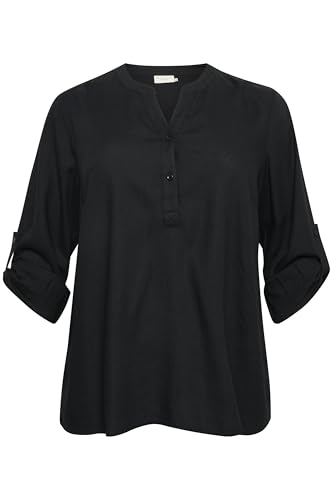 KAFFE CURVE Langarm-Bluse KCmille 52, Black Deep 52 von KAFFE CURVE