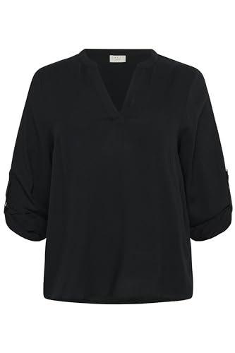 KAFFE CURVE Langarm-Bluse KCmolly 52, Black Deep 52 von KAFFE CURVE
