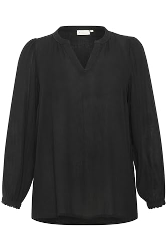 KAFFE CURVE Langarm-Bluse KCnoah 54, Black Deep 54 von KAFFE CURVE