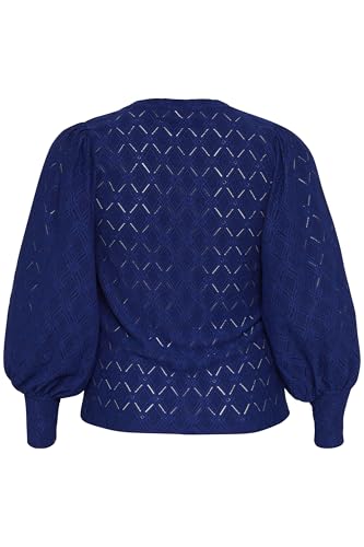 KAFFE CURVE Langarm-Bluse KCtina Damen Spitzen Oberteile Langarm Bluse Laternen Ärmel Große Größen Beacon Blue XL von KAFFE CURVE