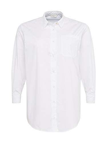 KAFFE CURVE Langarm - Hemd KClone Damen Große Größen Hemd Langarm Kragen Business Shirt 54, Optical White 54 von KAFFE CURVE