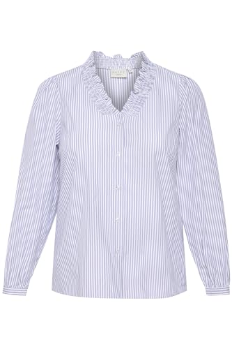 KAFFE CURVE Langarm - Hemd KCmaia 50, Blue and White Stripe 50 von KAFFE CURVE