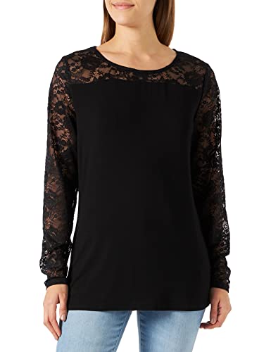 KAFFE CURVE Langarm-Shirt KClaura Damen Große Größen Bluse Langarm Spitze Oberteil Spitzenbluse Black deep S von KAFFE CURVE