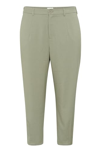 KAFFE CURVE Hose KCmerla Damen Pants Hosen Größe Größen Weites Bein Business High Waist Hose 52, Vetiver 52 von KAFFE CURVE