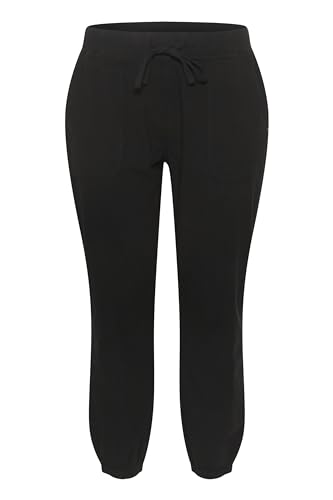 KAFFE CURVE Pants Suiting KCnana Damen Hose Lockere Sweathose Tunnelzug Große Größen 46, Black Deep 46 von KAFFE CURVE