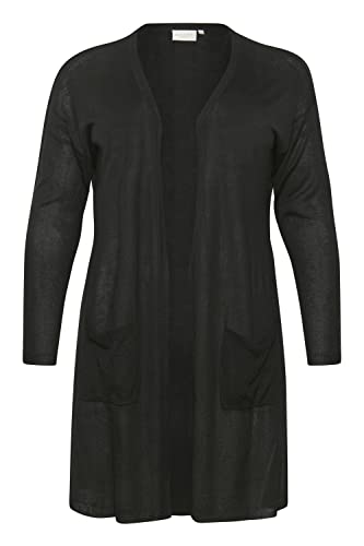 KAFFE CURVE Strickjacke KCsandy Damen Strickjacke Lang Cardigan Große Größen Langarm L, Black Deep L von KAFFE CURVE