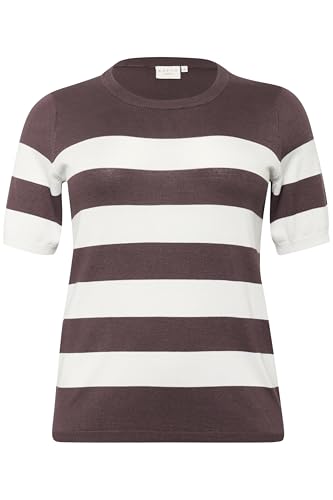 KAFFE CURVE Strickpullover KClizzy S, Fudge/Chalk Wide Stripe S von KAFFE CURVE