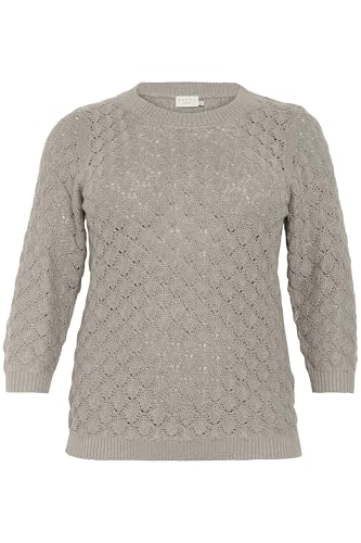 KAFFE CURVE Strickpullover KCmani XL, Elephant Skin XL von KAFFE CURVE