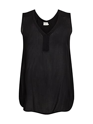 KAFFE CURVE Top Große Größen Damen Ärmellose Oberteile Basic Casual Shirt Ohne Ärmel Top Große Größen Damen Ärmellose Oberteile Basic Casual Shirt Ohne Ärmel Black deep 46 von KAFFE CURVE